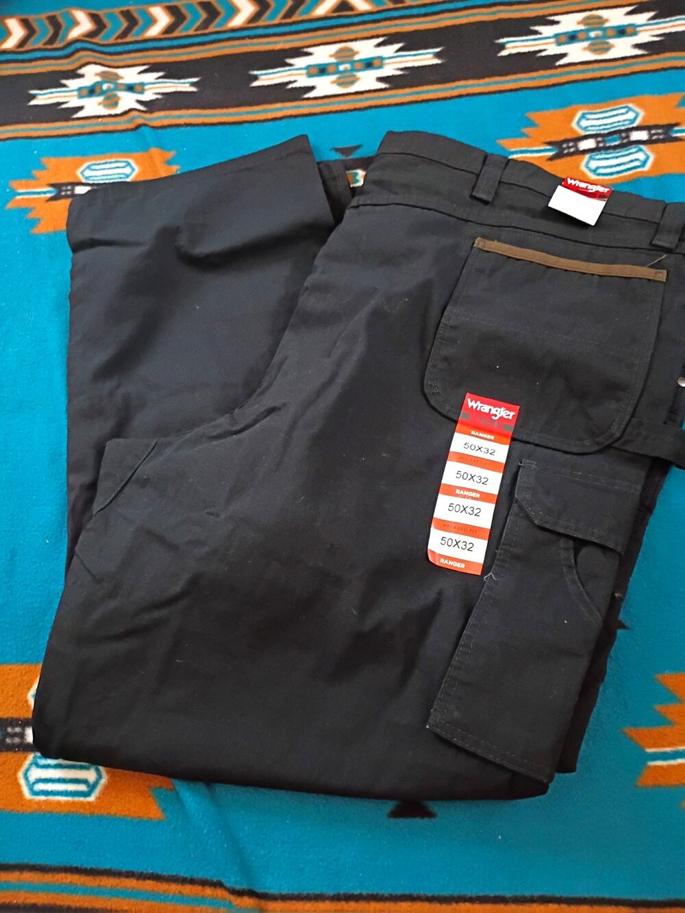 NWT Wrangler RIGGS Workwear Ranger Cargo Pants Men’s Black Big & Tall 50x32